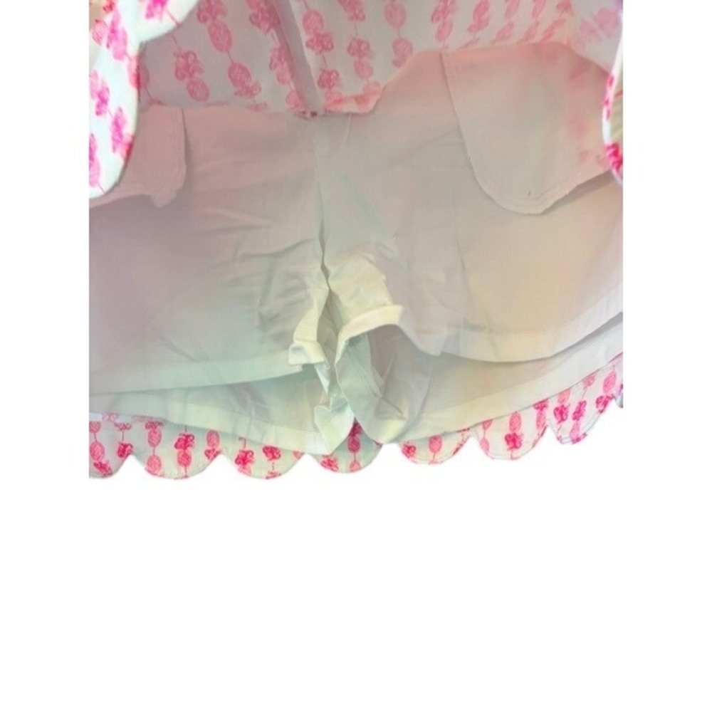 Lilly Pulitzer Skort Womens 6 Pink White Excellent Scalloped Pineapple Madison - Picture 4 of 6